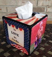 Personalized Wood Tissue Box Cover