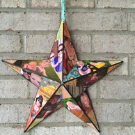 Wood Star personalized with your photo's