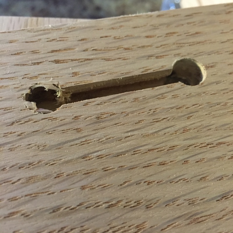 Adding a keyhole in wood