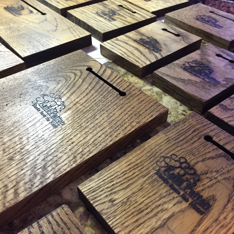 Staining oak boards for plaques