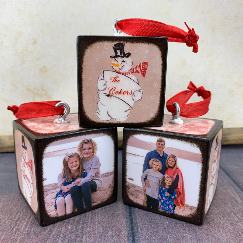 Family personalized photo ornament