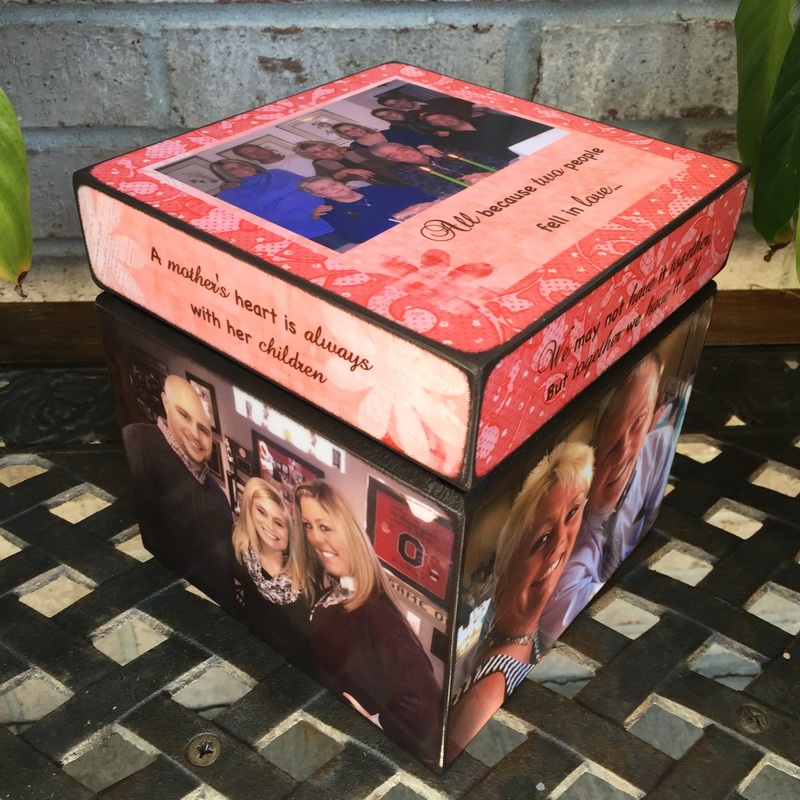 Wood Keepsake Box personalized with photos