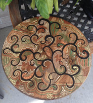 lazy Susan handprinted with Tree Artwork created by Blocks From The Heart